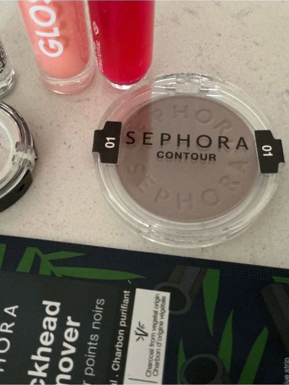 Sephora collection makeup bundle of 5 lipglosses,countour ,shimmer + free mask
